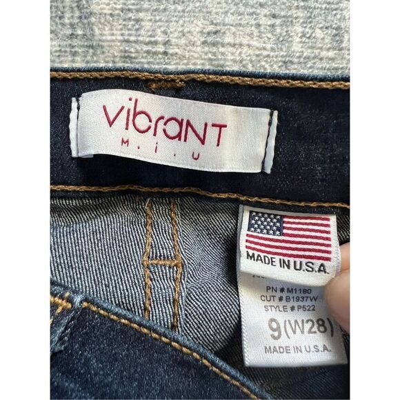 Vibrant MiU Dark Blue Wash Ultra High Rise Bell Flare Leg Jeans W28 / Junior's 9 - Picture 3 of 8